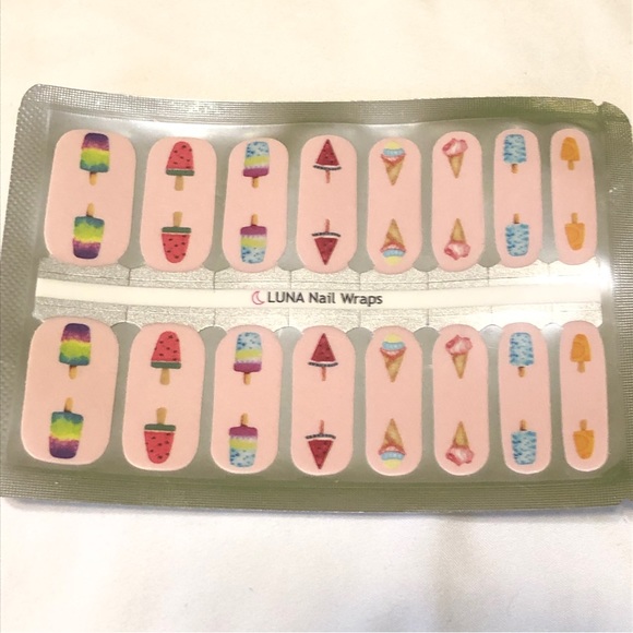 New Pair of Nail Wraps - Purple Watercolor & Popsicles - Picture 7 of 8